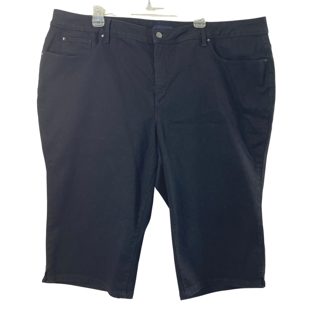 Charter Club Capri Shorts Womens 26W Bristol Skimmer Black Stretch Casual Staple